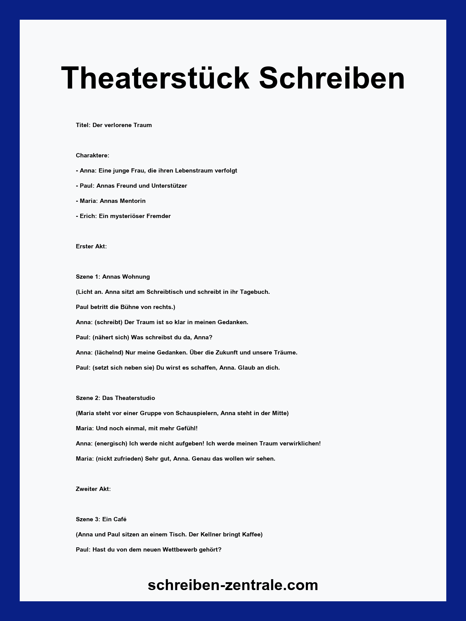 Theaterstück Schreiben Muster